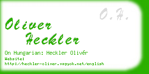 oliver heckler business card